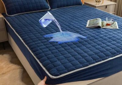 ousse couverture matelas en coton et en velours imperméable à l’eau